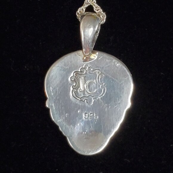 JC Sterling Silver 925 Blue Lapis Lazuli & Opal Pendant Necklace 18" Chain - Picture 15 of 16